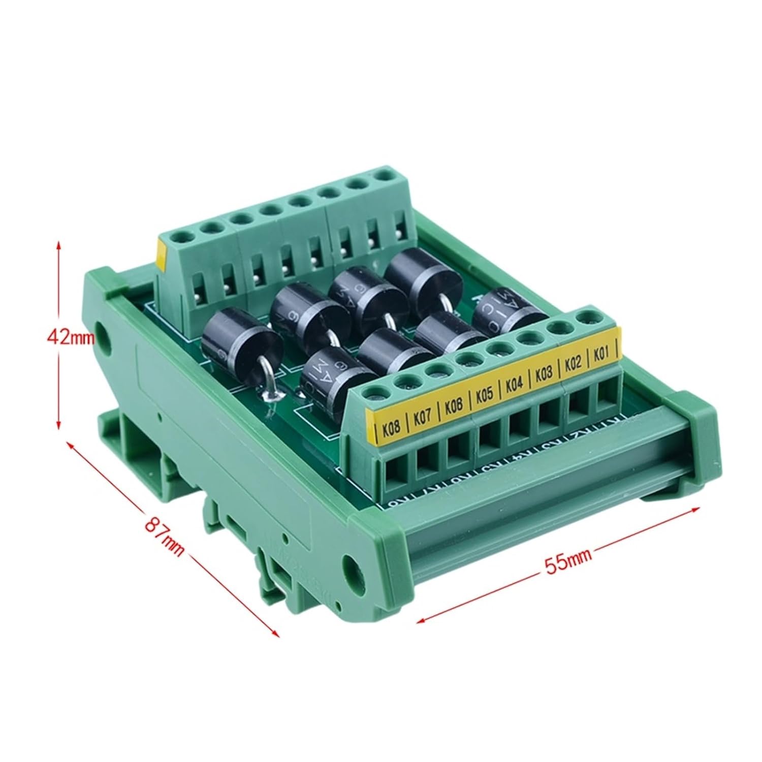 DIN Rail Mount 6A 1000V 8 Independent Diode Module HL-DMB-03-8