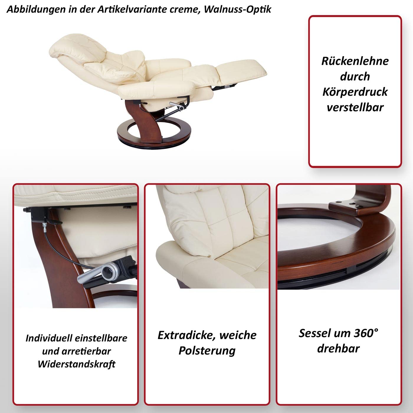 Robas Lund Relaxsessel Calgary 2 Leder schwarz 64021SK5