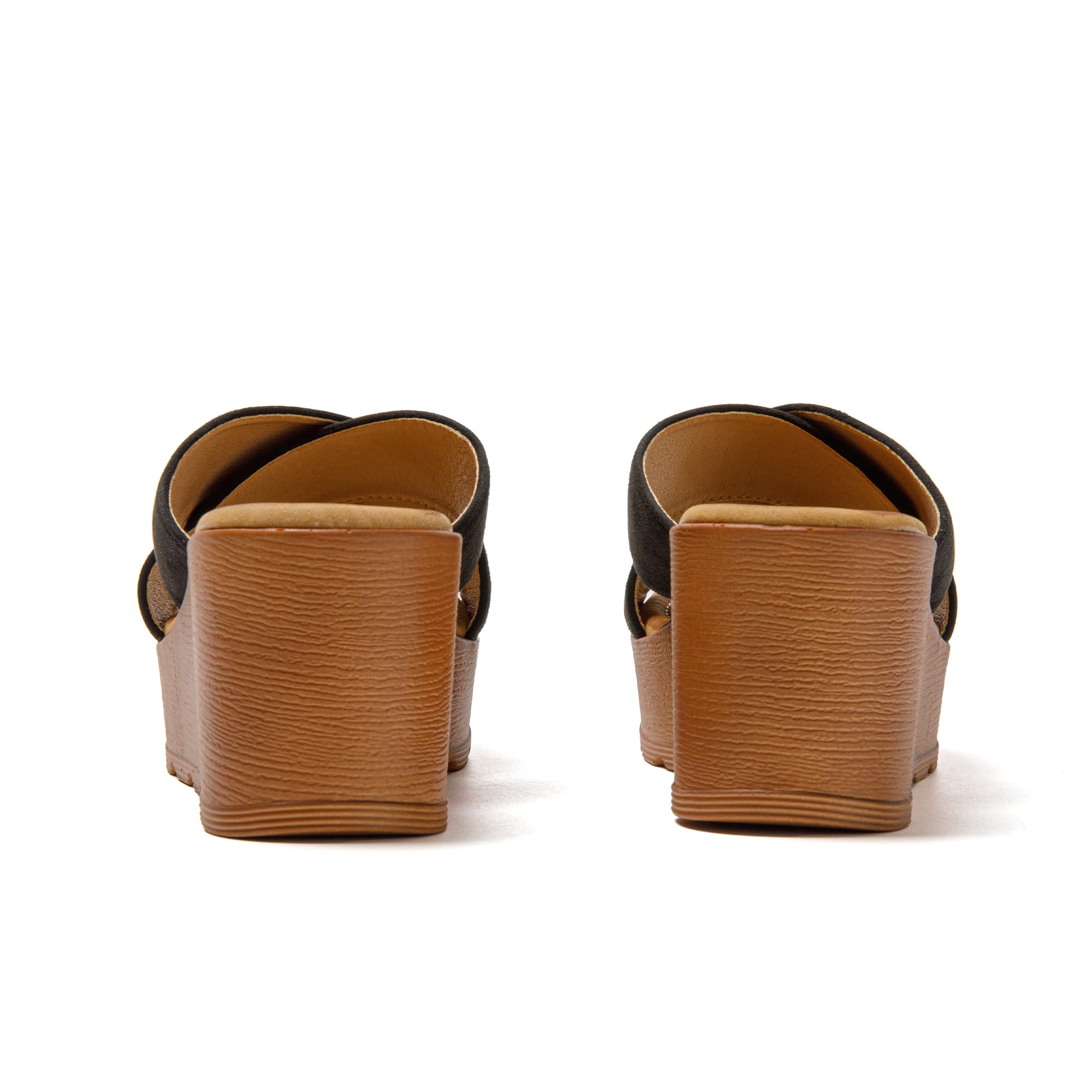 JOMIX Sandales Femme d'Été à Talon Compensé avec Bande Croisée pour Maison, Piscine, Plage et Mer