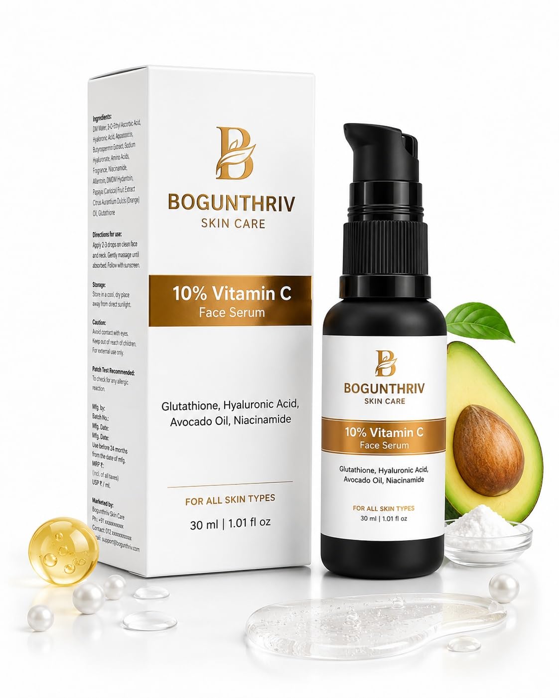 avocado oil glutathione BOGUNTHRIV 10% Vitamin C Face