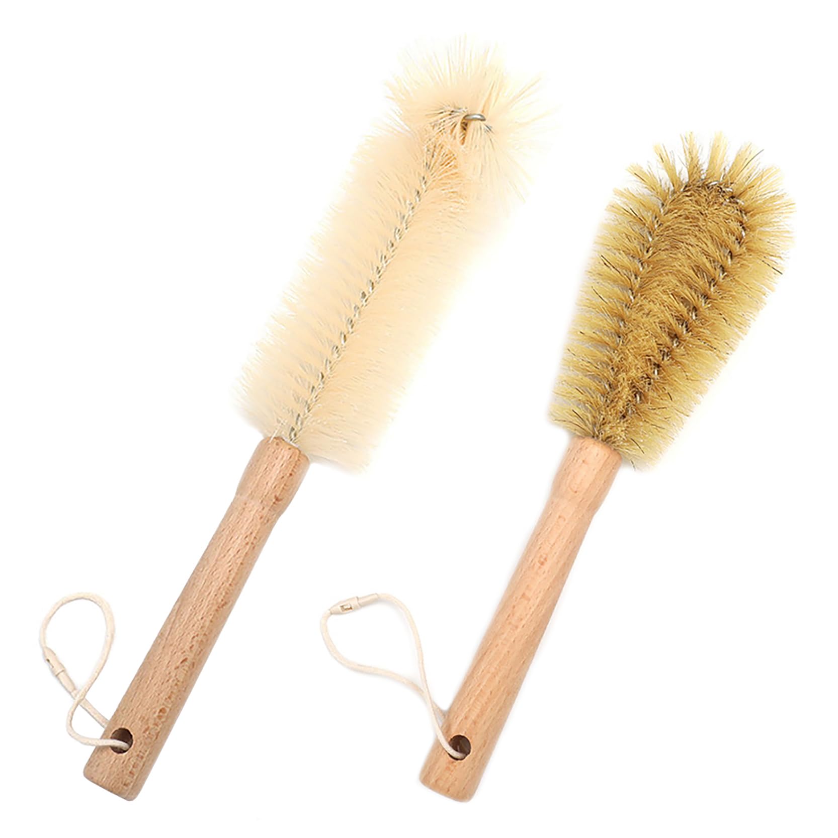 UPTALY 1 pcs 31cm/12'' Nylon Bottle Brush, 1 pcs 26cm/10'' Bristle Dish Brush, Beech Wood Handle, Kitchen Cleaning Brush, for Water Jag, Cup, Jar, Sink, Tumbler, Glass, Pan