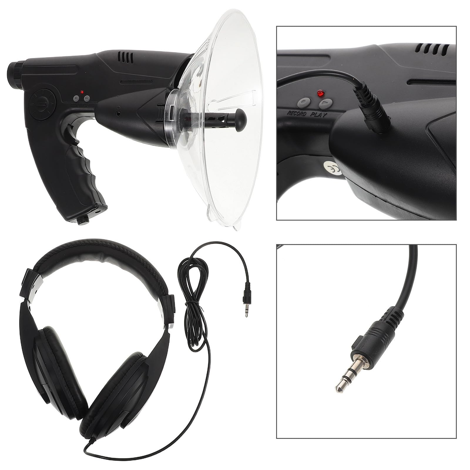 Gatuida Telescopio Monoculare 8x per Adulti in Abs Nero, Leggero e Portatile, Dispositivo di Ascolto Portatile per Birdwatching e Esplorazione della Natura