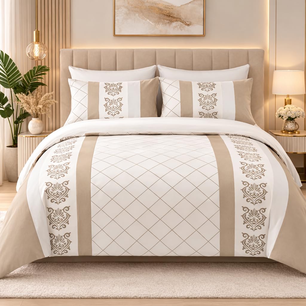 Lazzaro Double Duvet Set - Premium Microfiber Double Duvet Cover (200 x 200 cm) 3 PCs - Ultrasoft Hypoallergenic Reversible Quilt Cover Bedding Set With Zipper Closure — image 1