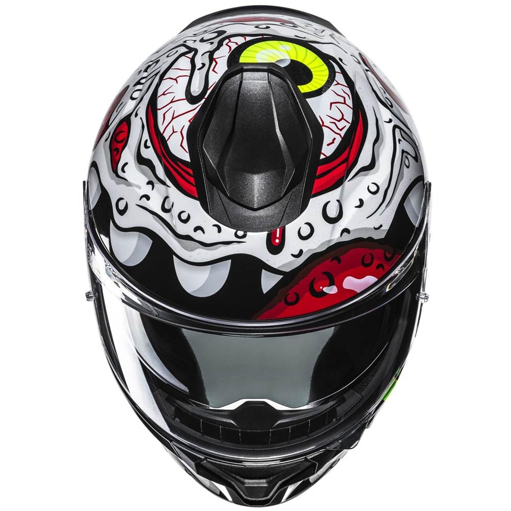 Casco de Moto Integral HJC C71 Designed Squeeze Multicolor con Visor Solar | Unisex Hombre y Mujer Homologado ECE 22.06