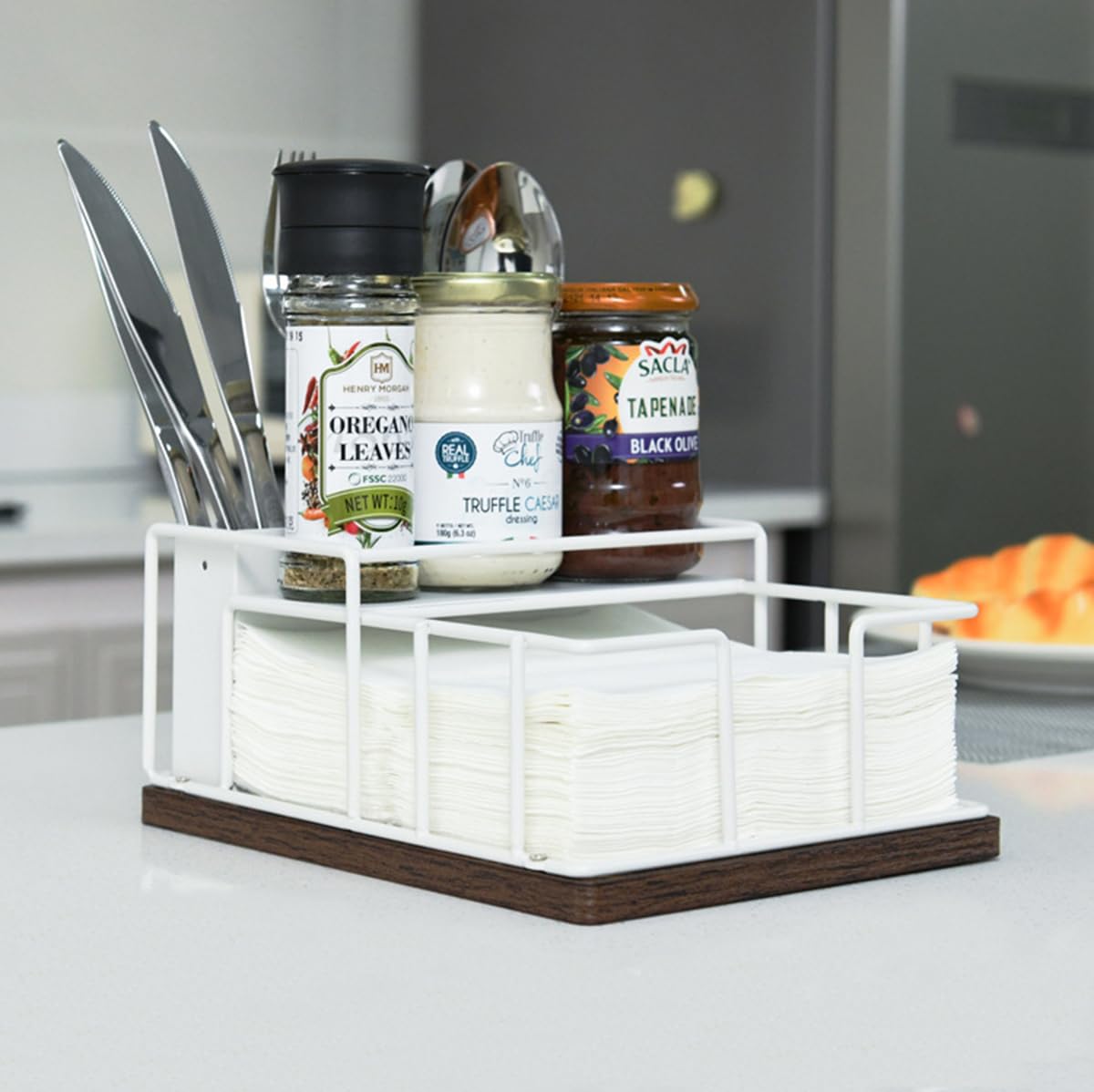 Photo 1 of TOBEFORT 3-in-1 Napkin Holder and Utensil Organizer