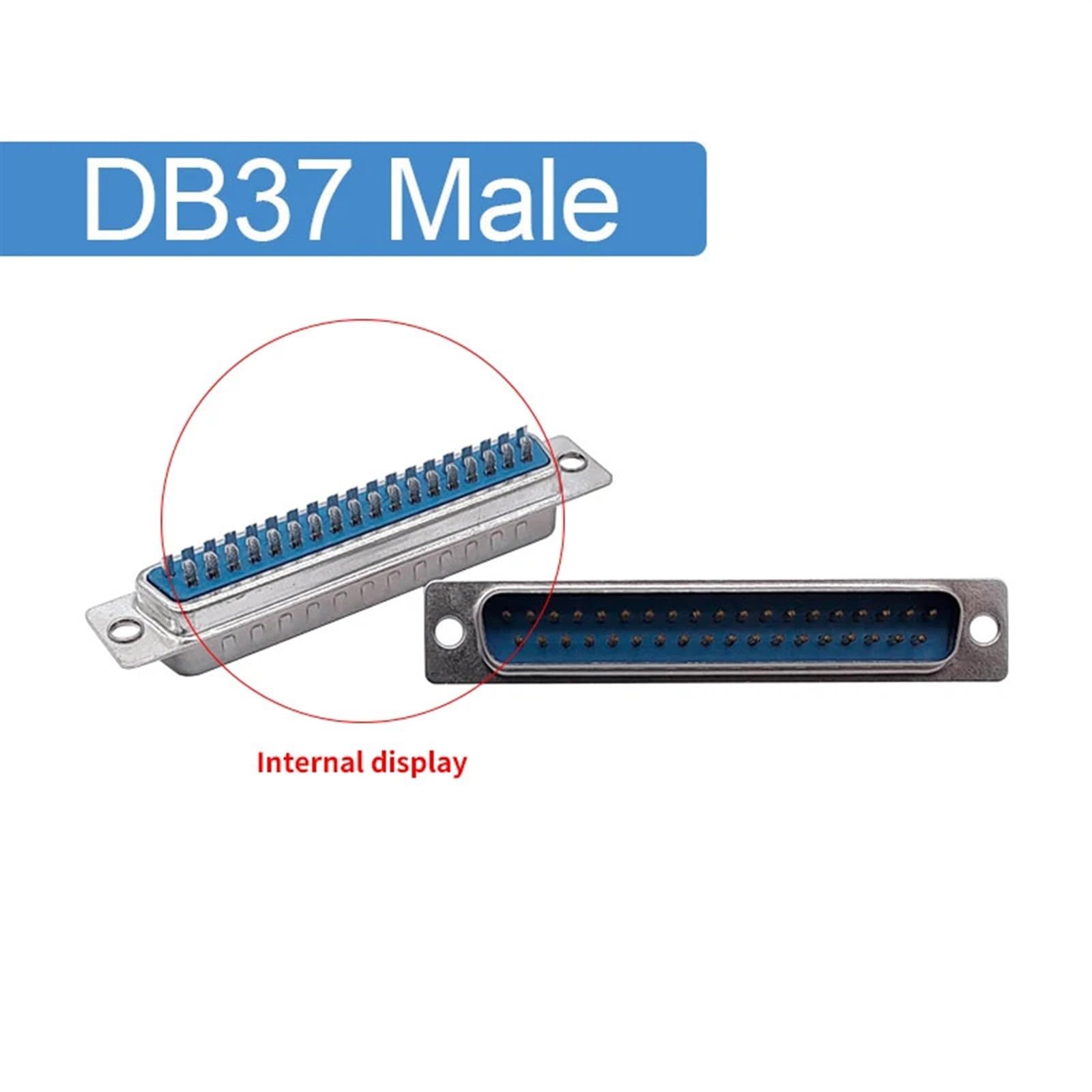 10Pc DB37 VGA Connettore porta parallela D SUB 37pin Core Porta Presa Adattatore Femmina Maschio(Silverly male)