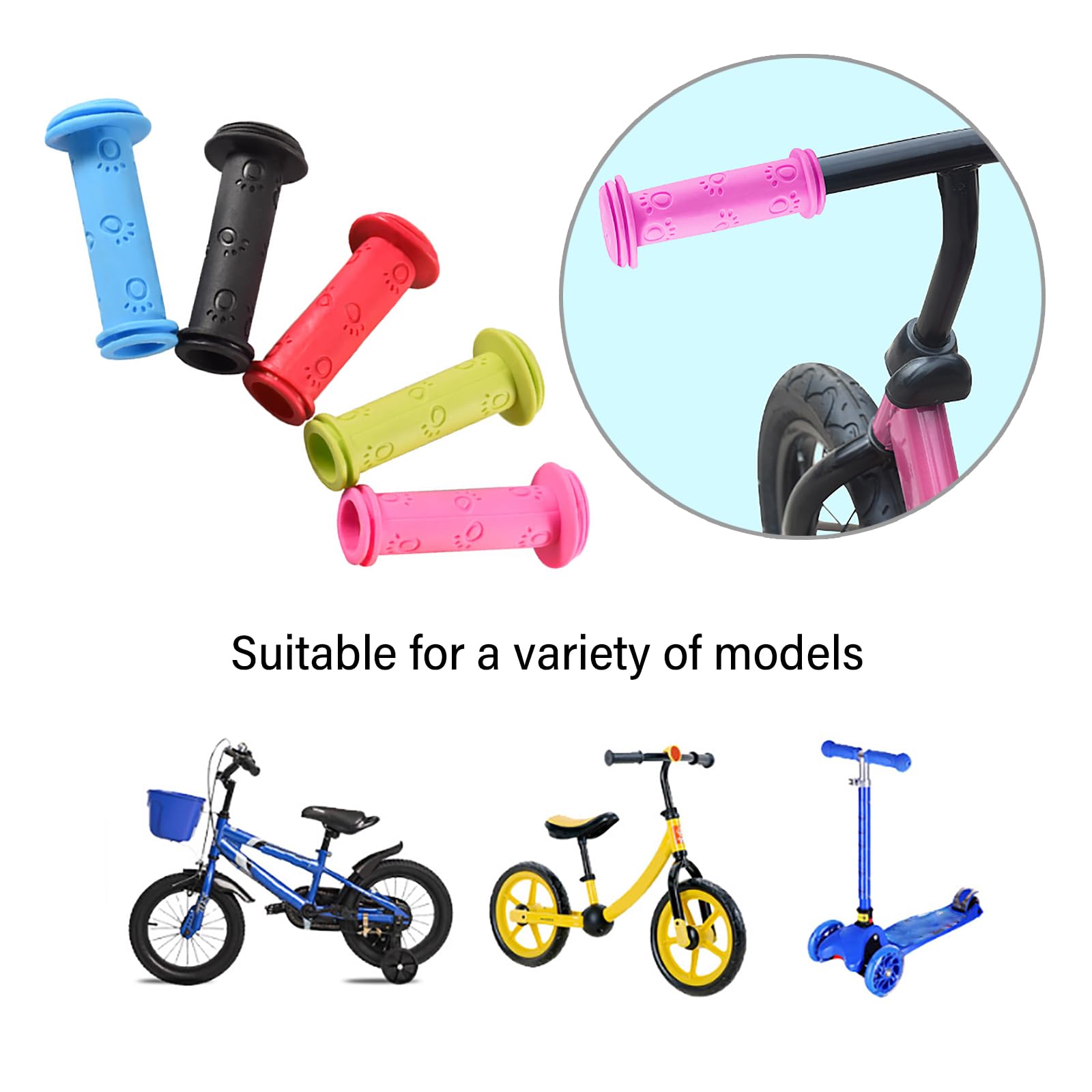 2 Pezzi Maniglie Bicicletta In Gomma Antiscivolo | Per MTB, Scooter | Grip Corto E Comodo - Foto 10