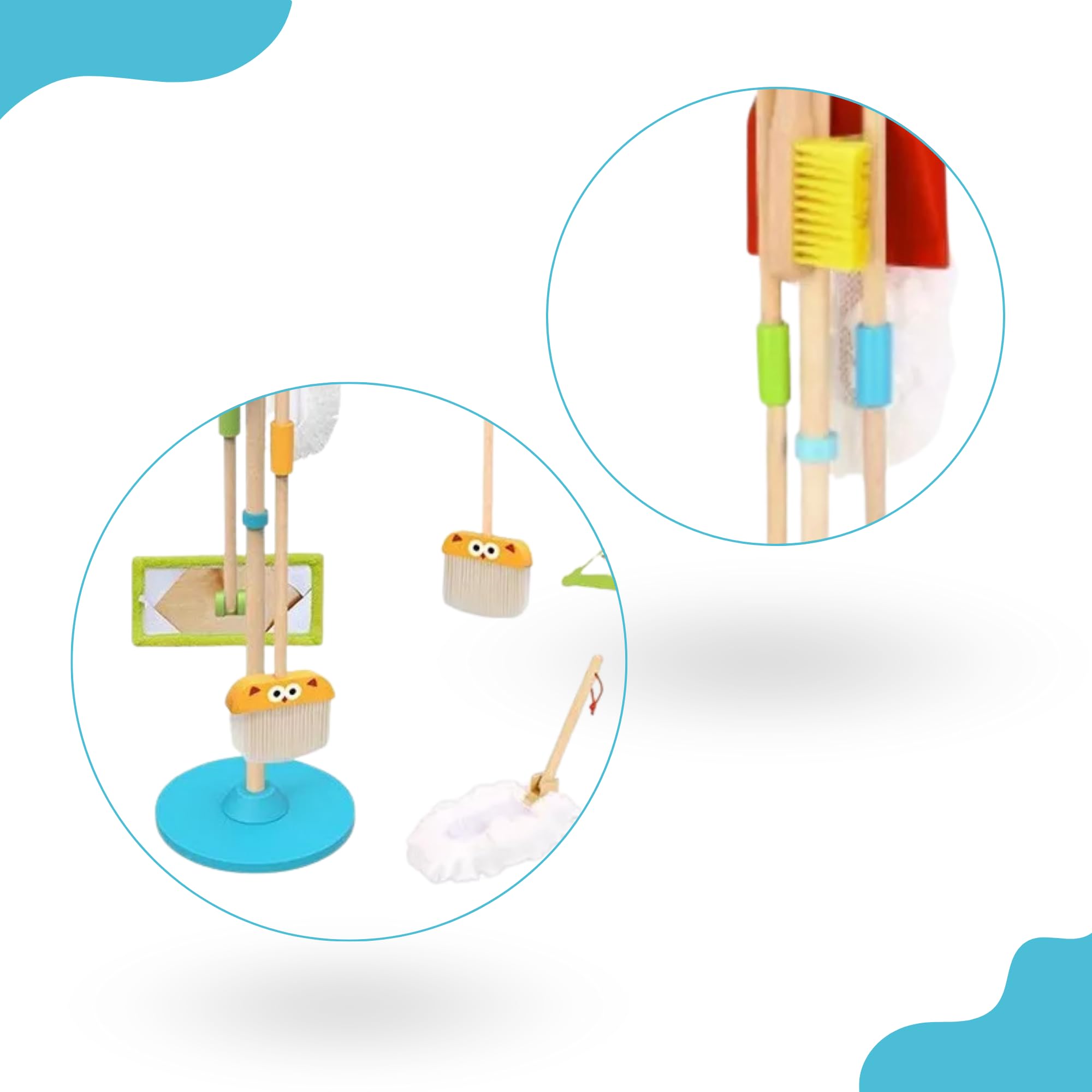 GIODICART Set Pulizie in Legno Gioco Simbolico per Bambini