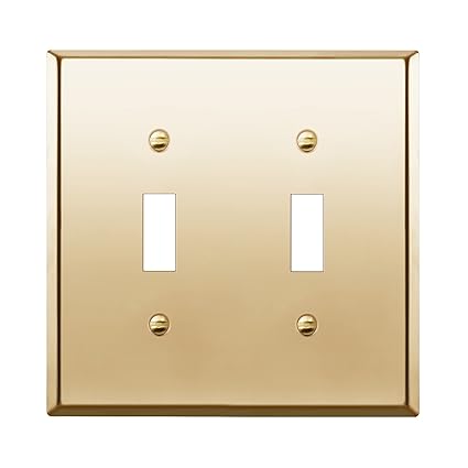 Toggle Light Switch Metal Wall Plate, Corrosive Resistant, Size 2-Gang 4.50