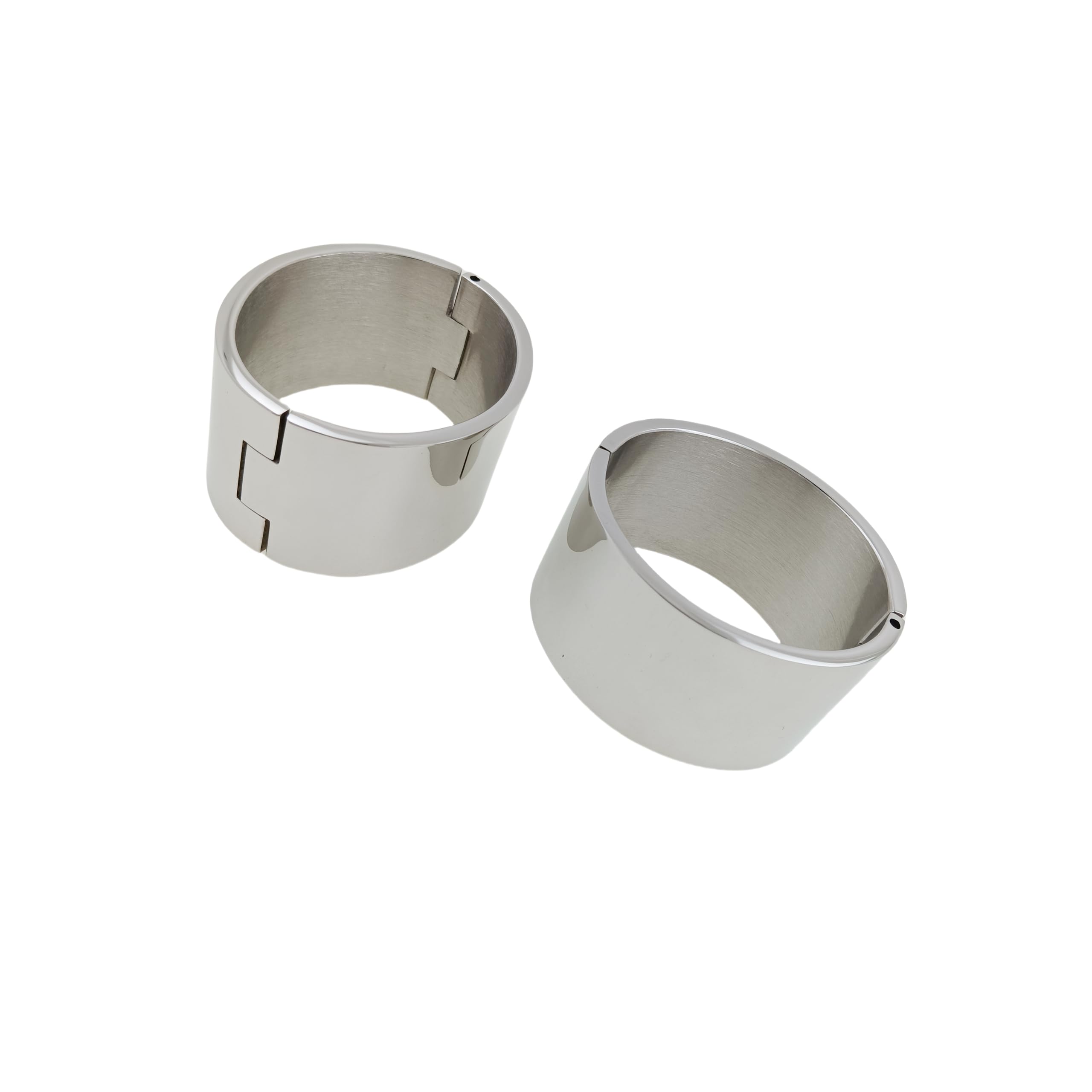 ACECHANNEL Polished shining stainless steel oval shape wrist ankle cuffs lockable bangle salve bracelets