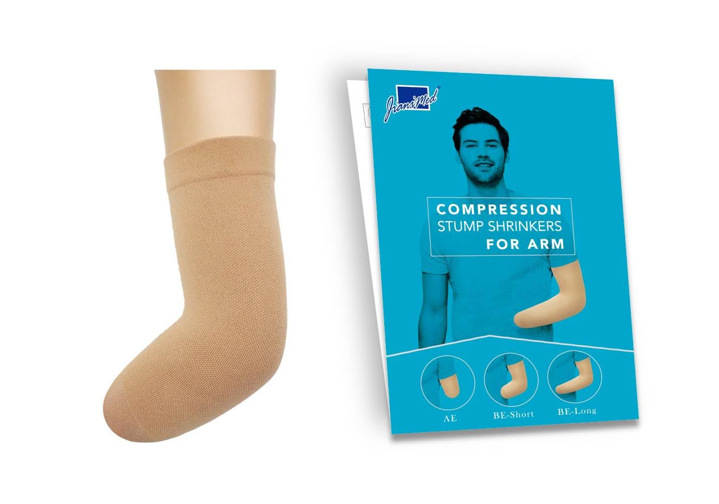 Prosthetic Stump Shrinkers for Arm–Below Elbow - Short, Compression, HealthCare, Amputee arm sleeve, 20-30, Elastic, Taiwan Excellence M