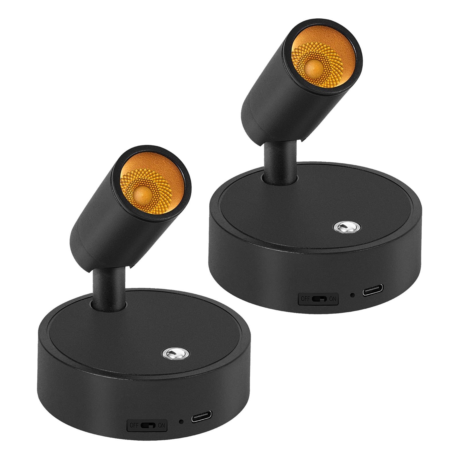 Aplique Pared Interior Regulable, Lampara Pared sin Cable con Control Remoto - 3 Modos de Luz Foco LED con Ajuste de Brillo Ajuste Ángulo 350° para Plantas, Pintura y Obras de Arte, 1 Unidad