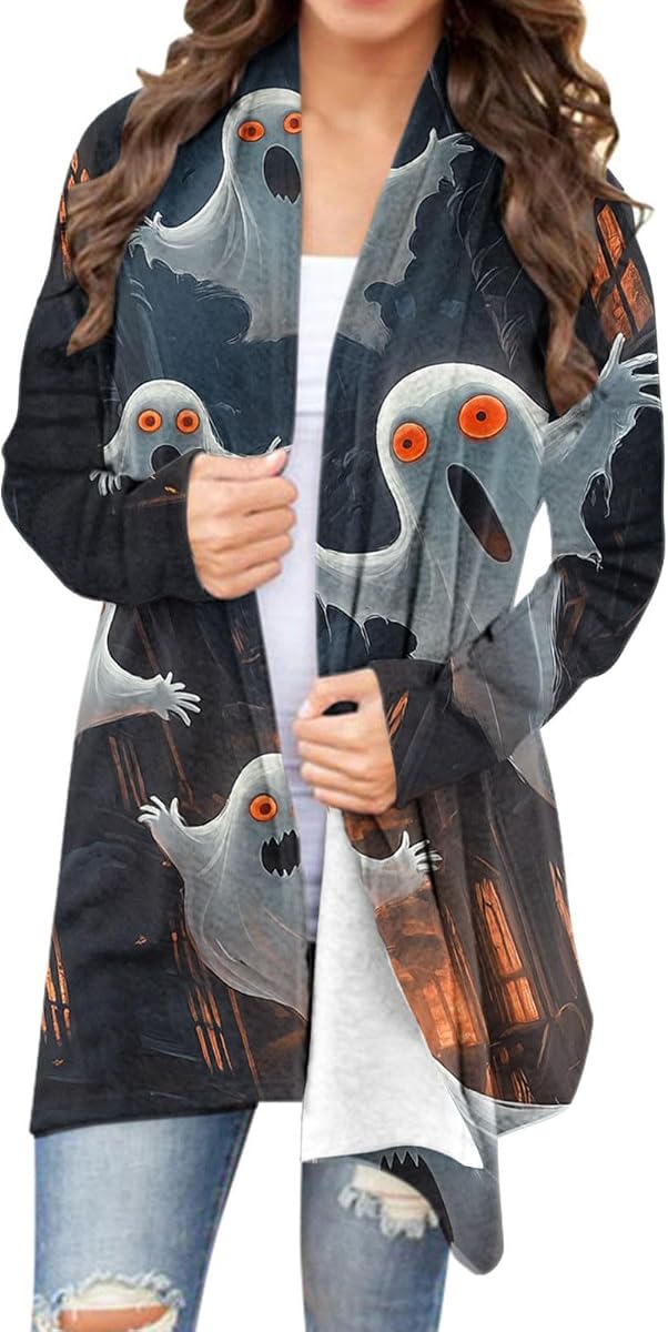 Women's Open Front Cardigan Shirt Long Sleeve Lightweight Shirts