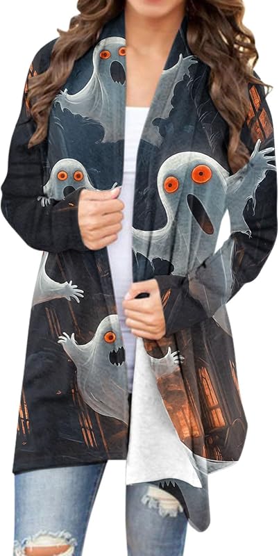 Women's Open Front Cardigan Shirt Long Sleeve Lightweight Shirts