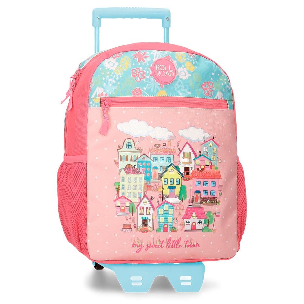 ROLL ROAD My little town Mochila Preescolar con Carro Rosa 27x33x11 cms Poliéster 9,8L