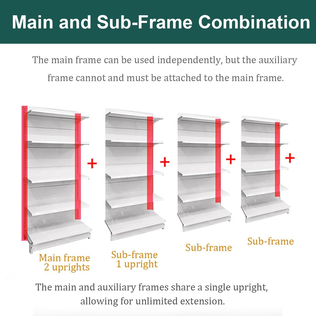 Generico Gondola espositiva a Doppia Faccia per supermercati, scaffale Organizer Regolabile per Snack, Soluzione di stoccaggio Alta 165 cm per esposizioni e Merchandising in Negozio.