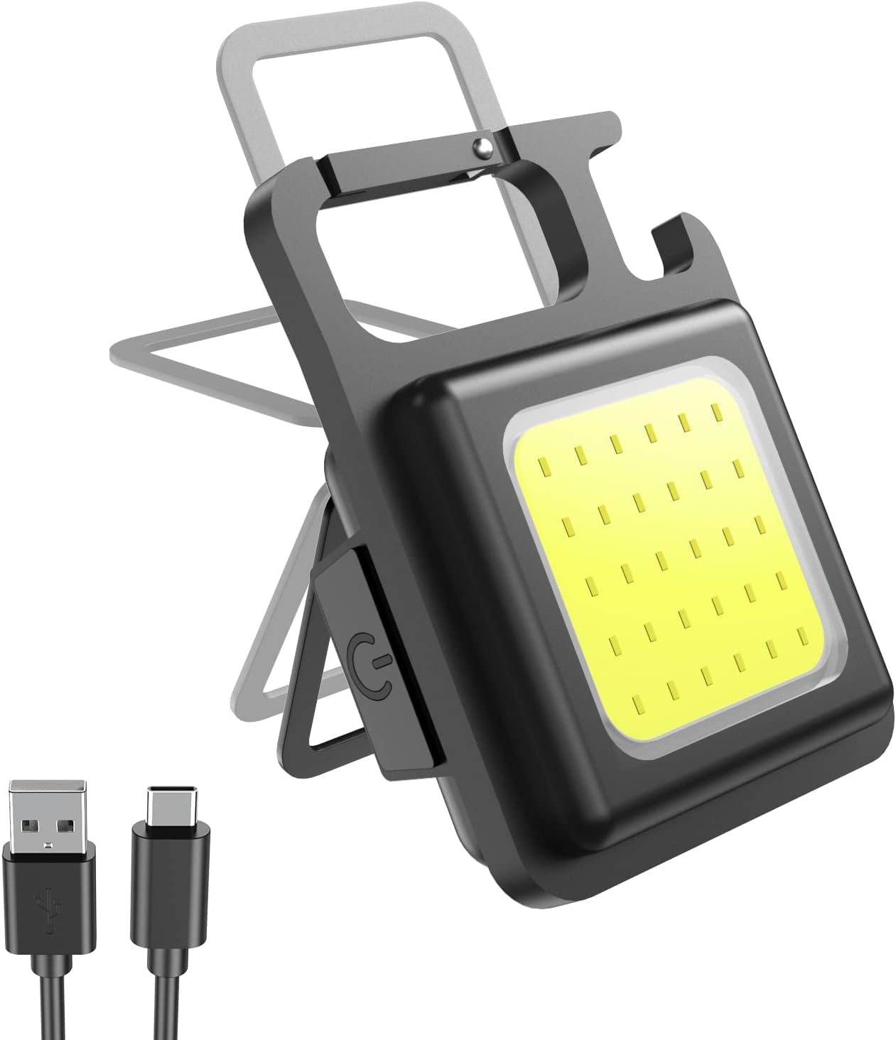 Yancorp Work Light Mini LED L 800 Lumens Rechargeable Flashlight Waterproof Emergency Lamp Mini Torch Keyring Light for Emergency Repair with Folding Bracket-image-17