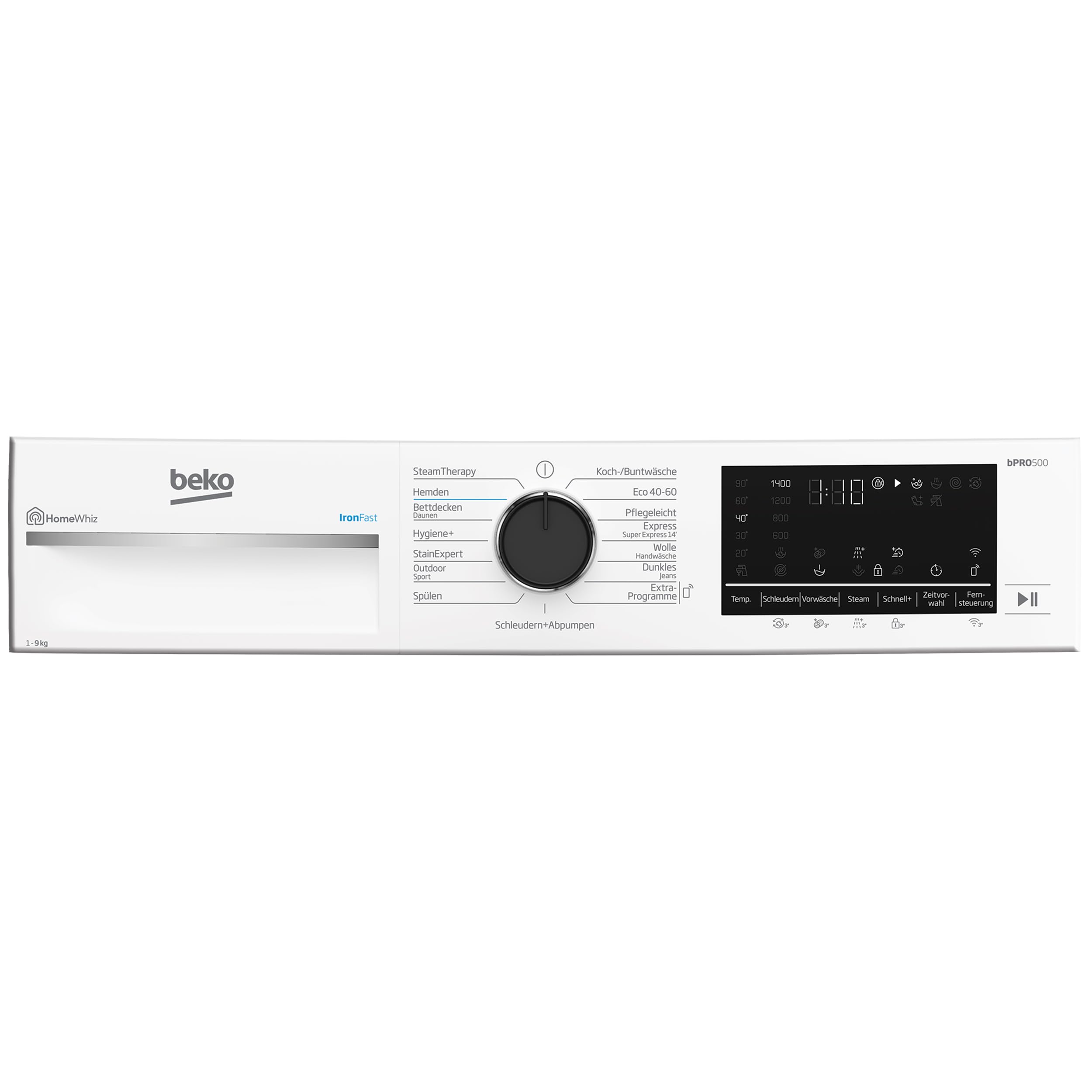 Beko Waschmaschine 9kg 1400 U/min Dampffunktion AquaWave Schontrommel B5WF69410W Weiß