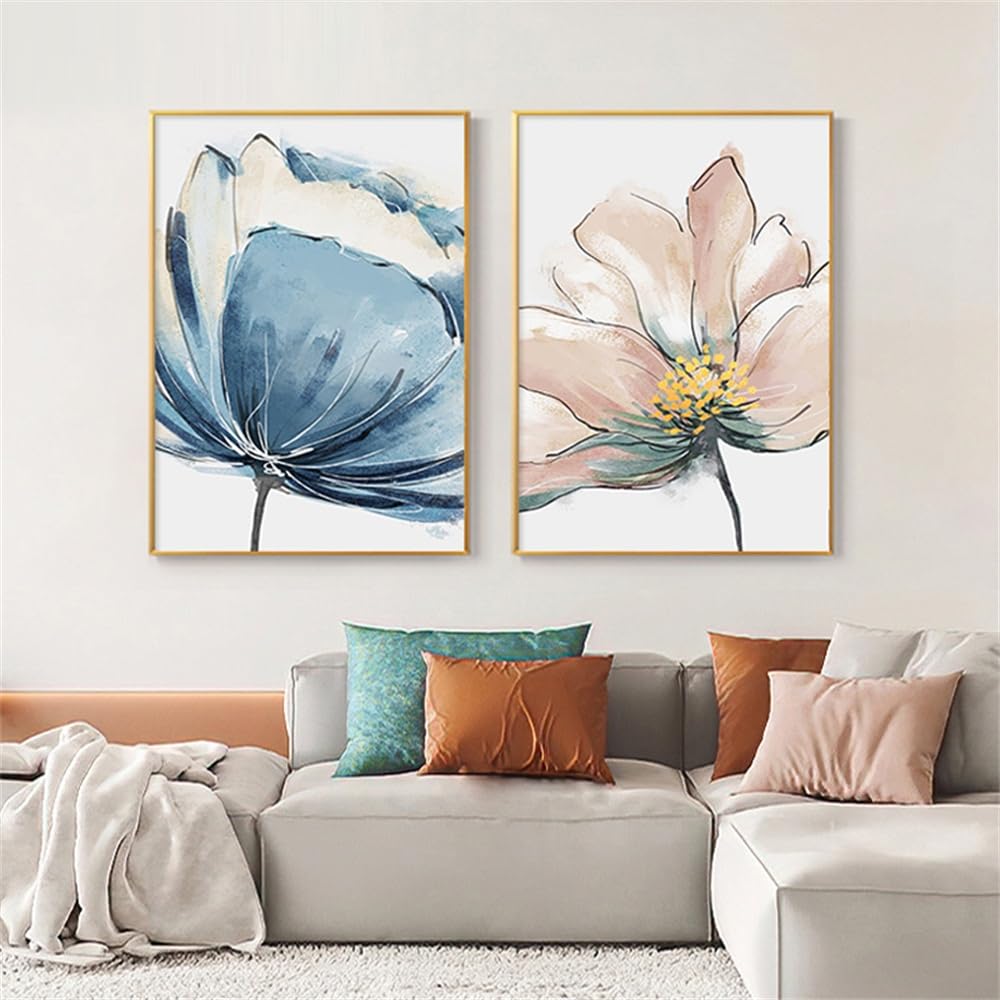 WUHBCZ Pictures,Modern Abstract Plant Flower Picture Nordic Canvas Painting Wall Art Posters and Prints for Bedroom Dorm Kitchen Bedroom Room Home Decor -40 * 60cm*2PCS (No Frame)