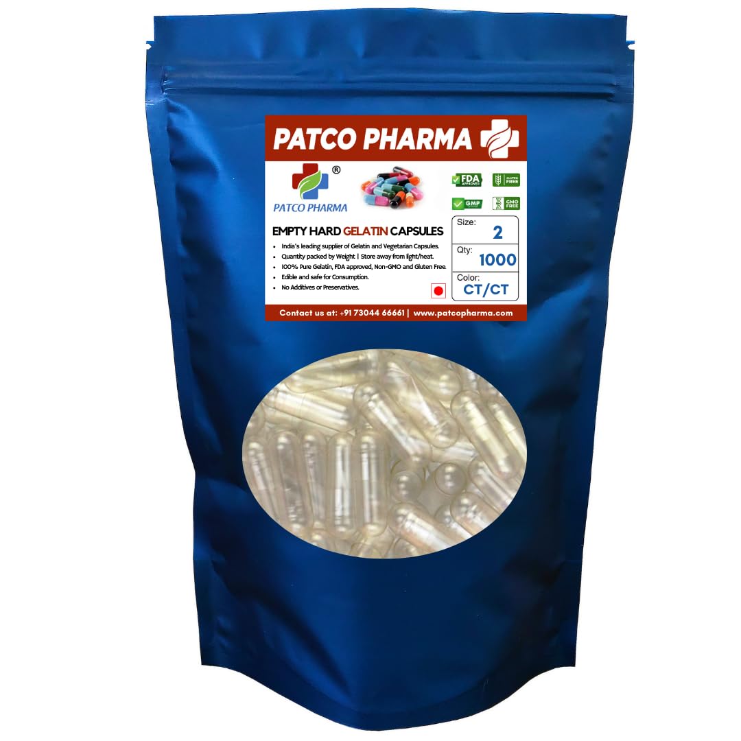 Patco Pharma - Size 2 Transparent Empty Hard Gelatin Pill Capsule (Pack of 1000)-image-28