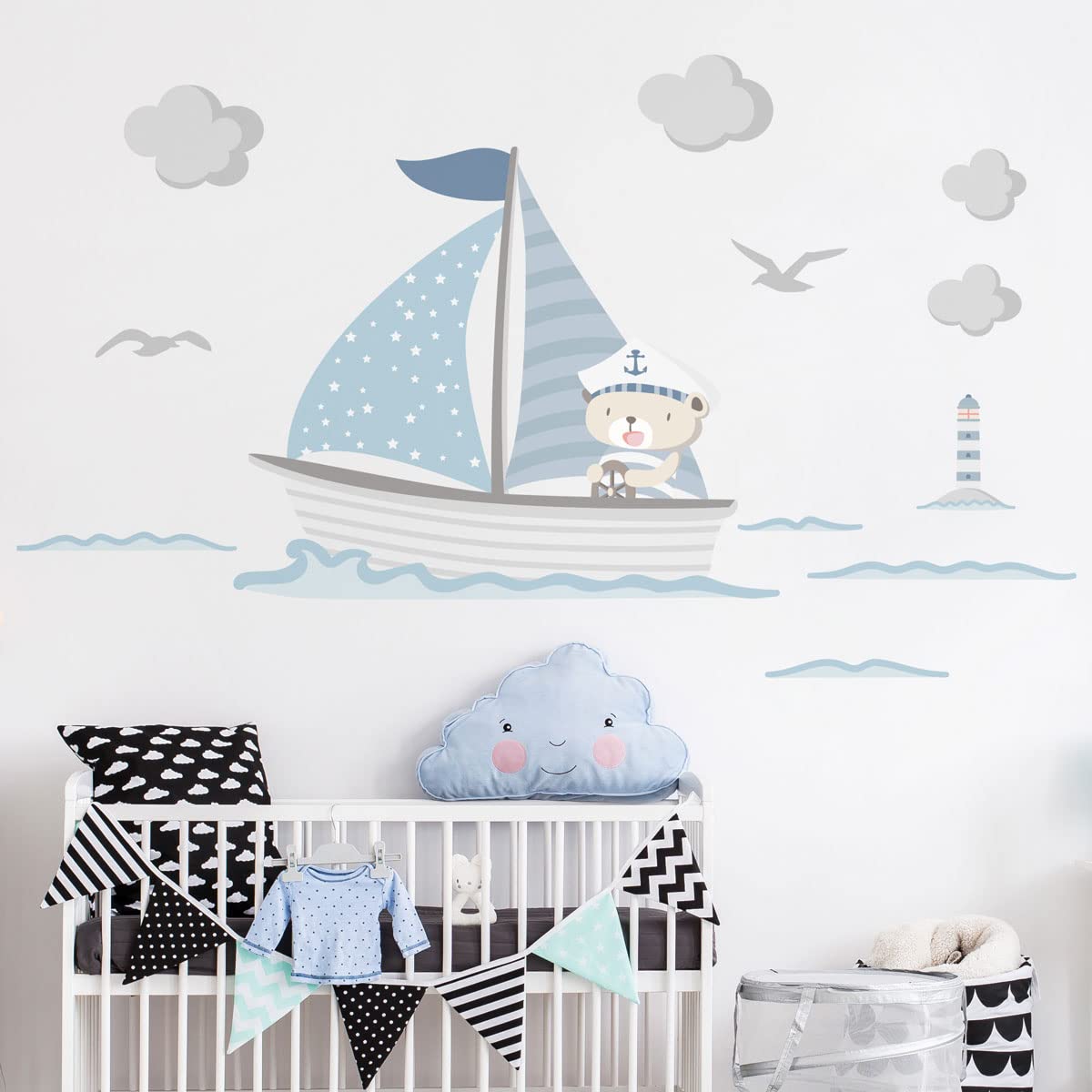 Bear on Boat Stickers, Model 4, 60x70cm - Image 2
