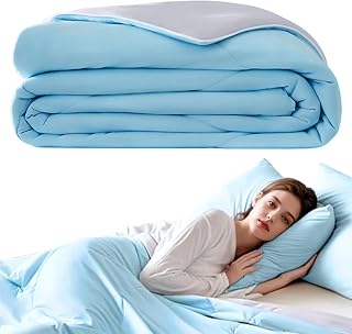 Cool Comforter | Ice Cooling -Double Sided Lightweight Season Bedding for Travel Camping Night Sweat Couch Nap