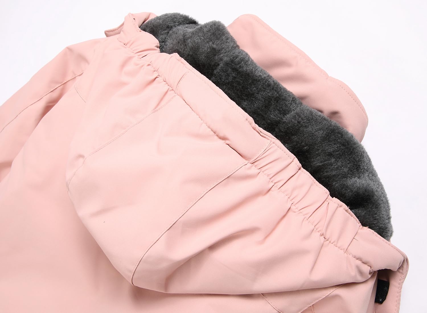 Keevoom Chaqueta de esquí para niña, cálida, gruesa, resistente al viento, para niños, para exteriores, con capucha