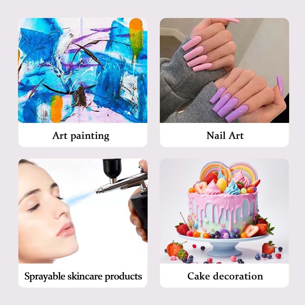 Kit de aerógrafo profesional de 48 PSI con compresor, boquilla de 0.3 mm y batería de 4000 mAh, pistola de pulverización portátil de mano para arte de uñas, maquillaje, bronceado, pintura corporal y