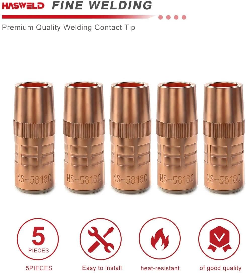5PK Mig Welding Nozzle NS-5818C Centerfire Slim 5/8" 1/8" Recess For Bernard Mig Gun