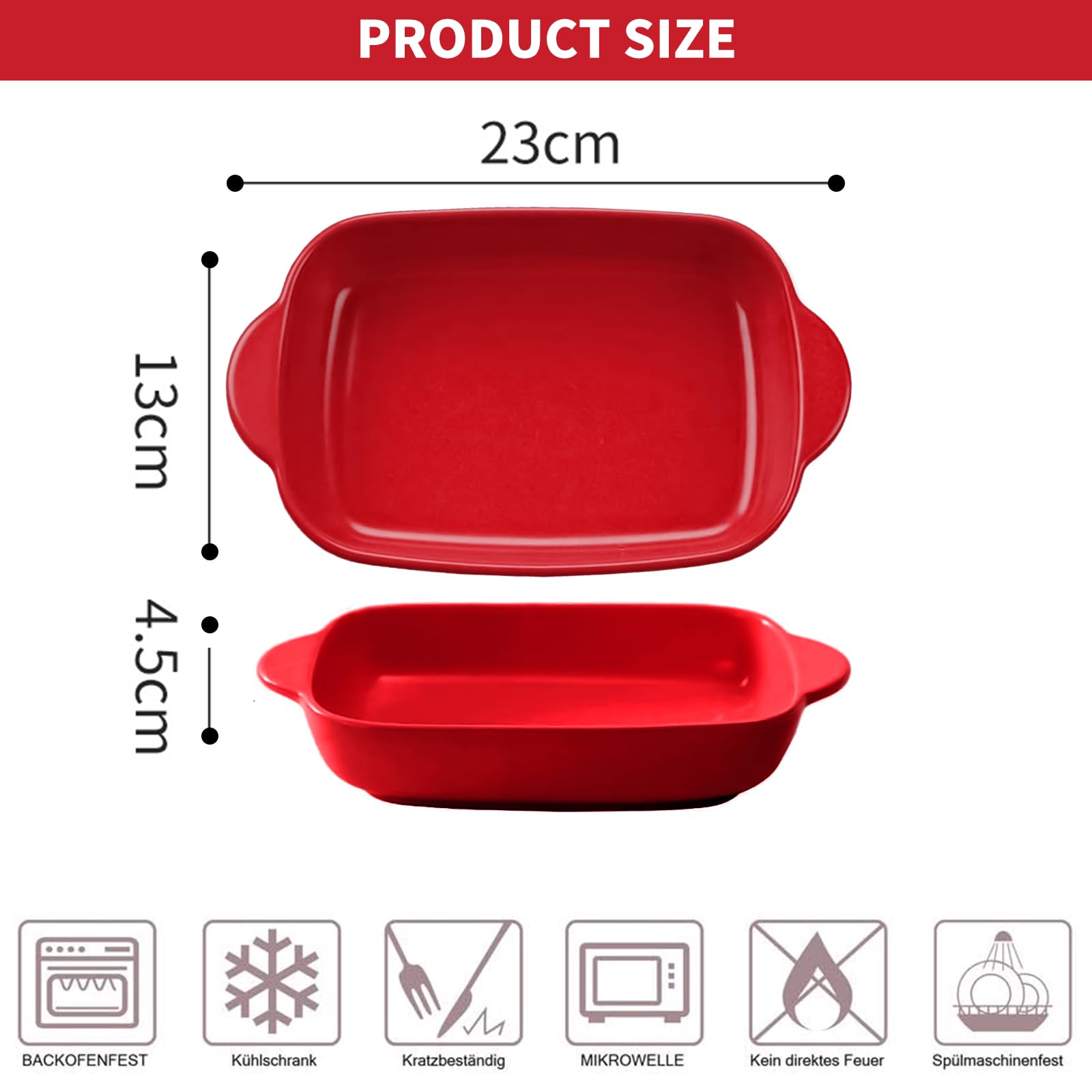 Plat à Gratin Maison Du Monde - Céramique Rouge Et Blanc - Motif Poules - Passe Au Four