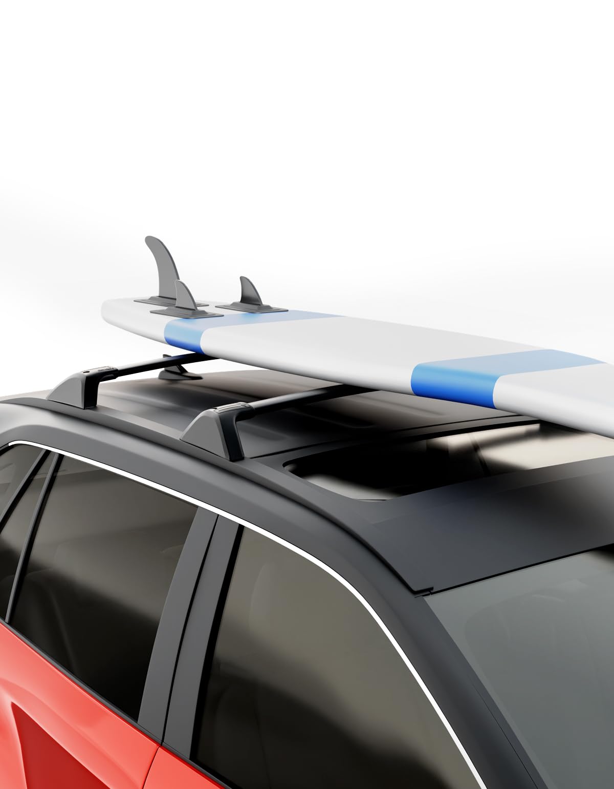 KINGGERI - Barras de techo de coche con bloqueo, capacidad de 118 kg, barra transversal de aluminio resistente, bloqueo metálico antirrobo.