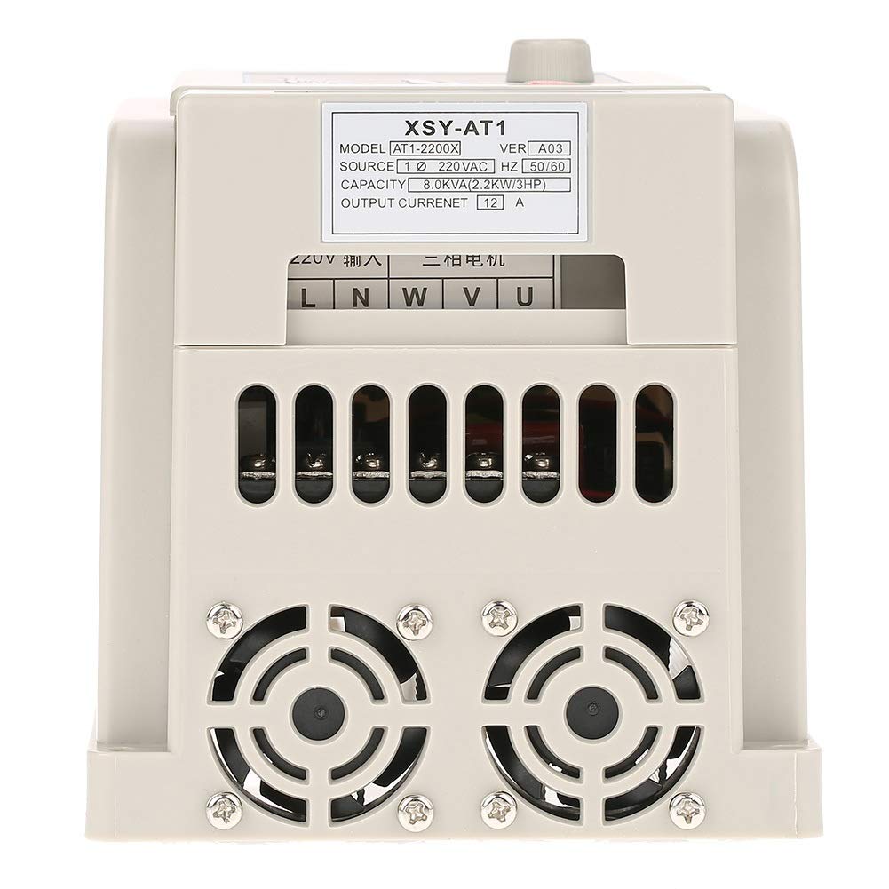 Nikou Unidad de frecuencia variable - 220V Unidad monofásica Variable Unidad de frecuencia Convertidor de frecuencia VFD Controlador de Velocidad para Motor trifásico de 2.2kW CA