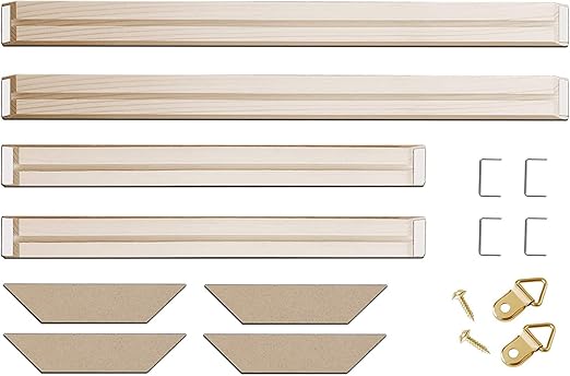DIY Solid Wood Canvas Frame Kit 8 x8 Inch for Oil Painting & Wall Art - Customized Wooden Art Frames for Paintings & Canvases - Easy to Build Canvas Stretching System - Framed Picture Accessories