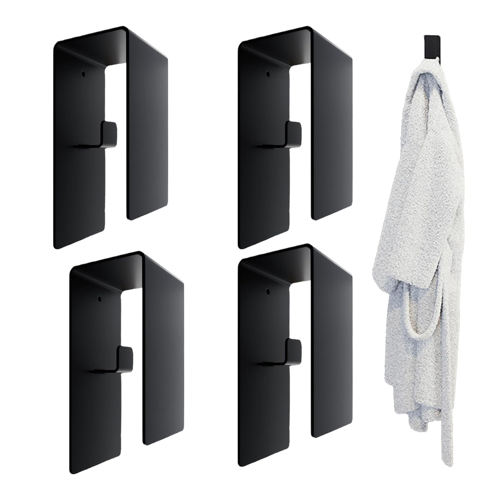 FGXHHS Stainless Steel No-Drill Towel Rack - Wall-Mounted Bathrobe Holder, Ideal for Towels, Loofahs, Coats, Keys Perfect Kitchen, Apartment, Dorm Room, RV Camping