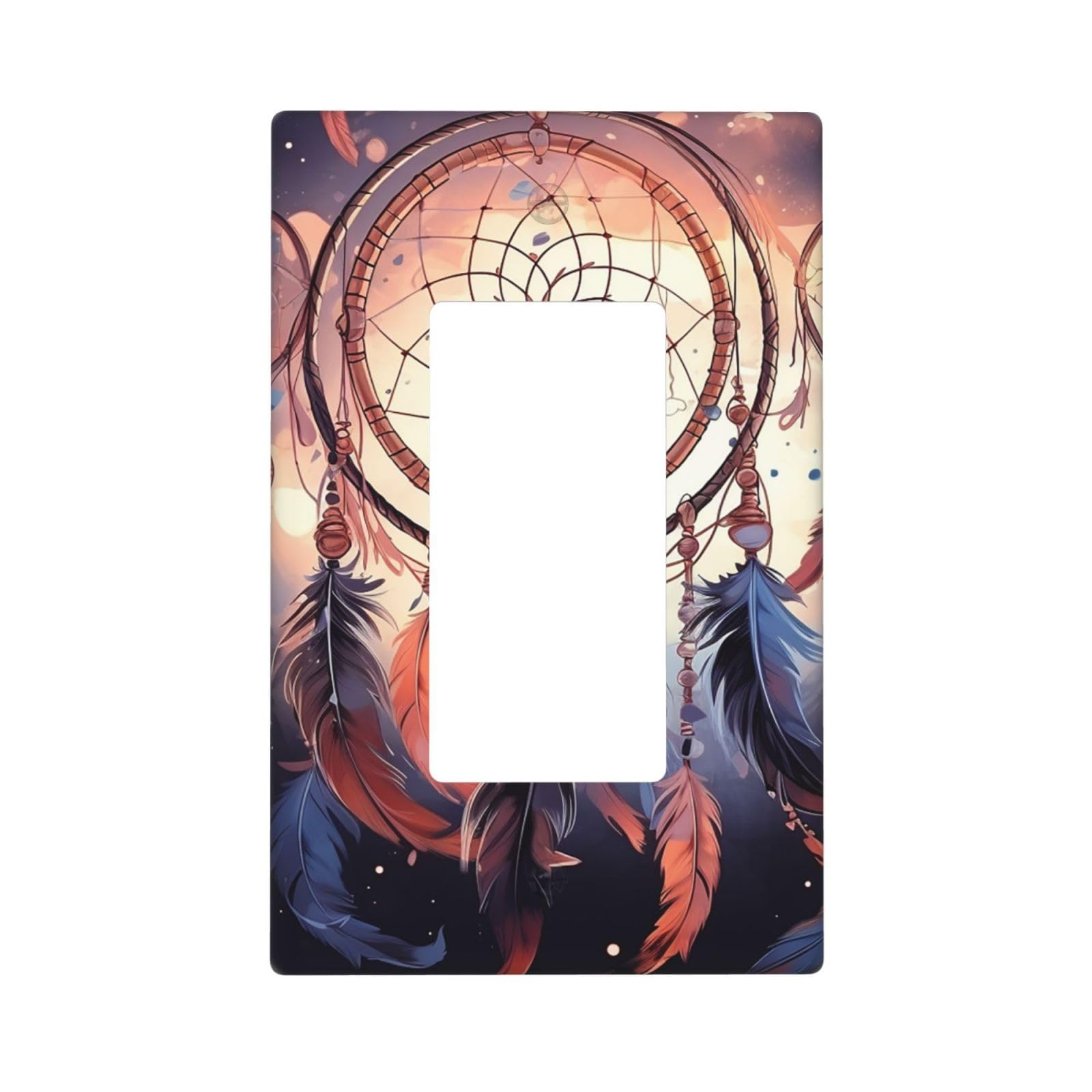 Decorator Wall Plate 1 Gang Light Switch Covers Decorator Receptacle Outlet Covers Native American Dream Catcher Wall Plates for Electrical Outlets Plug Cover Single Rocker Switch Plates