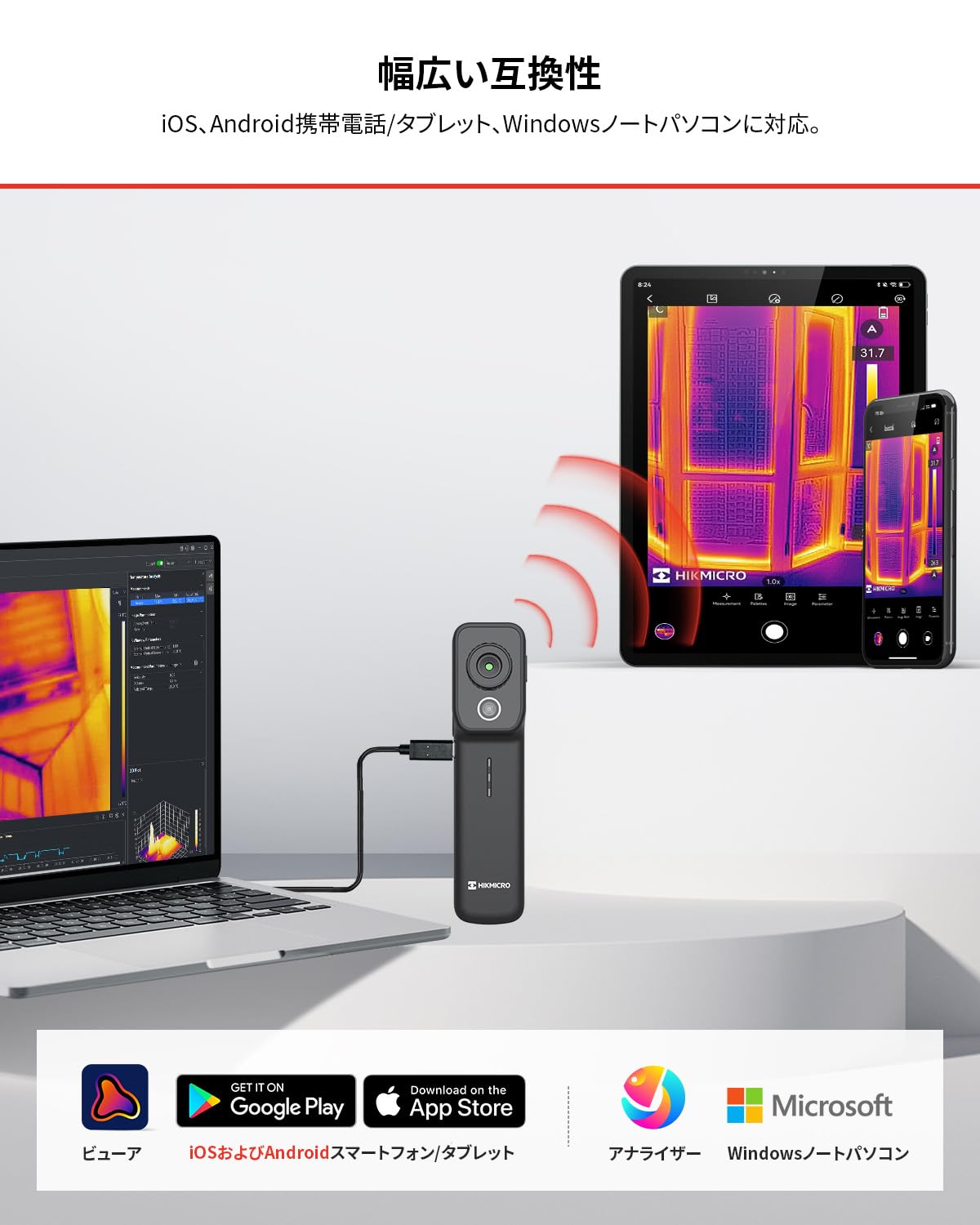 Amazon.co.jp: HIKMICRO Mini-X サーモグラフィー iOS/Androidに対応