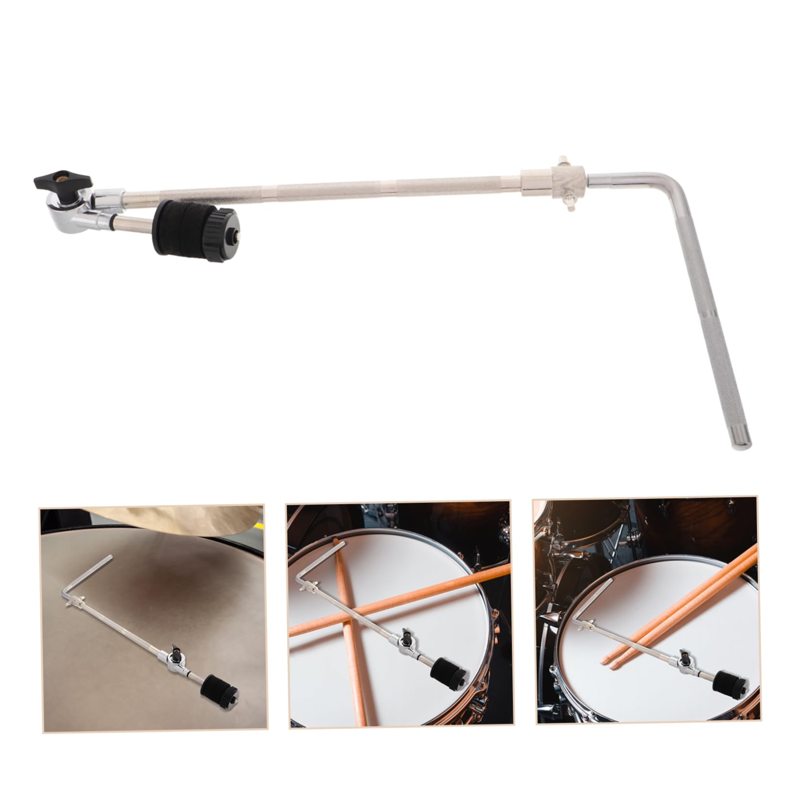 Generico Asta Di Piattano a Tamburo Morsetto Reggi Tom Tripode Di Tamburo Rack Di Archiviazione Di Tamburi Creativi Supporto Per Batteria Elettronica Porta Tamburo Metallo Plastica Argento