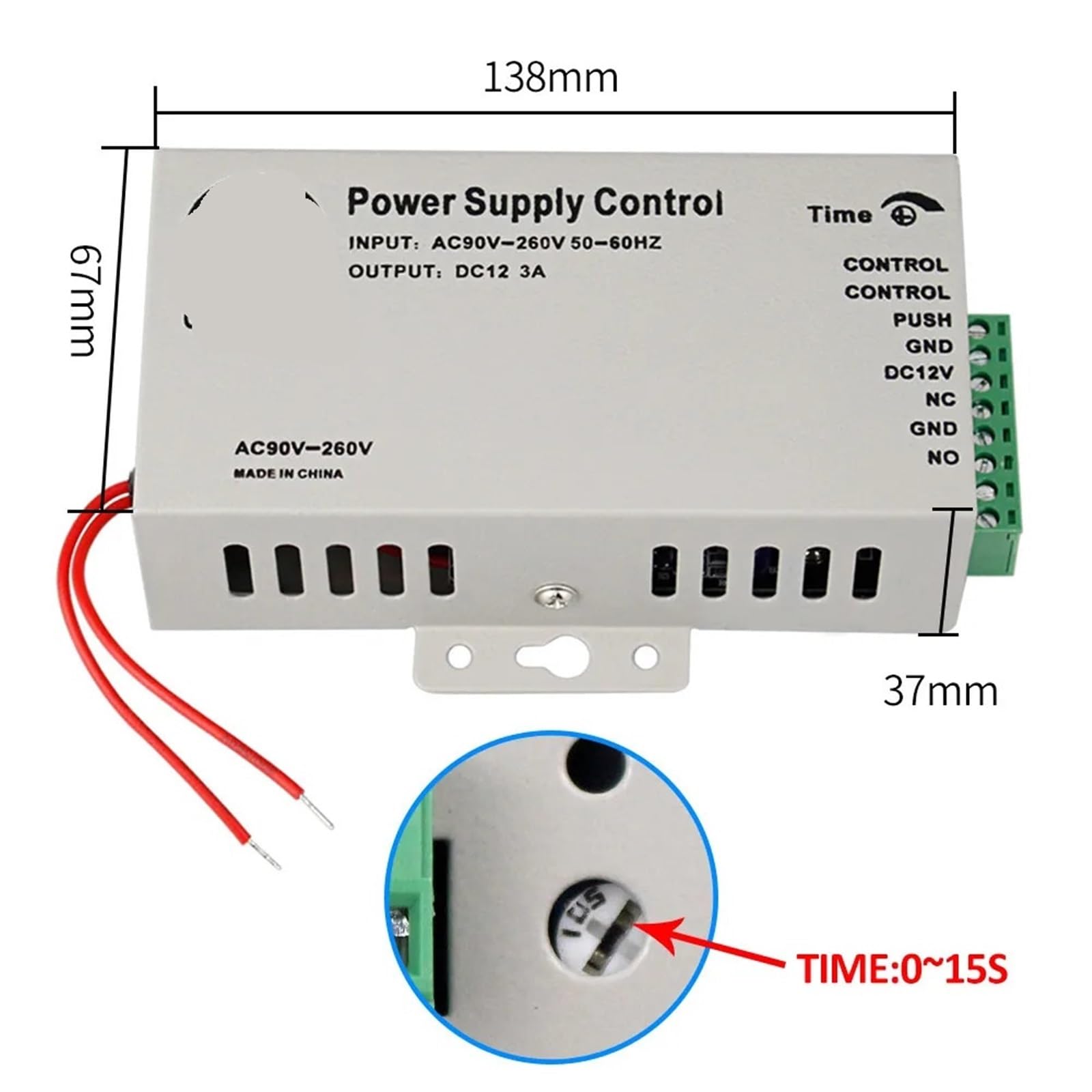de Control de Acceso de Puerta a Prueba de Agua IP68, Teclado biométrico RFID, Fuente de alimentación, cerraduras magnéticas eléctricas de 180KG for el hogar(Kit9 (180KG AN))