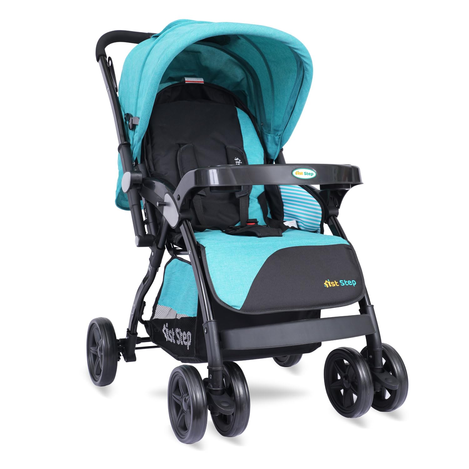 1st Step Grande Pro Stroller with 5 Point Safety Harness and Reversible Handlebar (Mint Green)-image-17