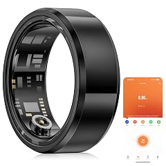 Smart Ring Health Fitness Tracker for Man IP68 Waterproof Bluetooth Sleep Monitor Fashionable Sport Smart Rings Black US8