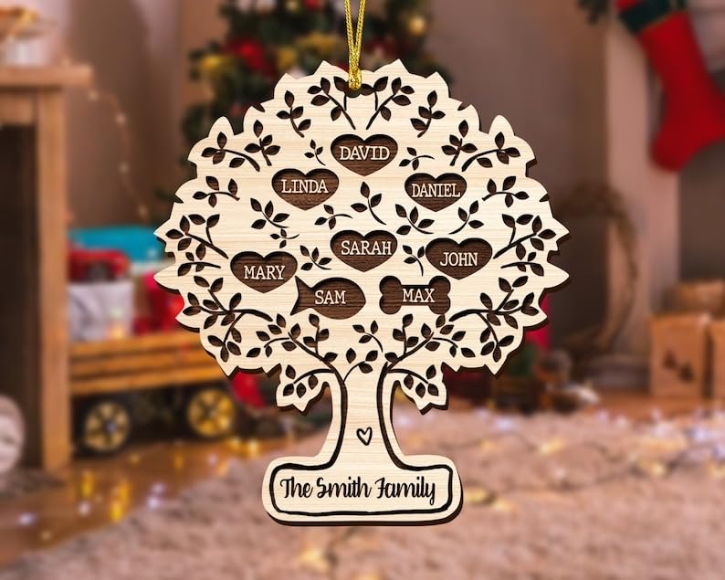 Miniatura 3 de Personalized Family Christmas Ornament 2024, Christmas Shaker Ornament, Wooden Christmas Tree Decor, 4D Shaker Ornament, Christmas Ornament (24)