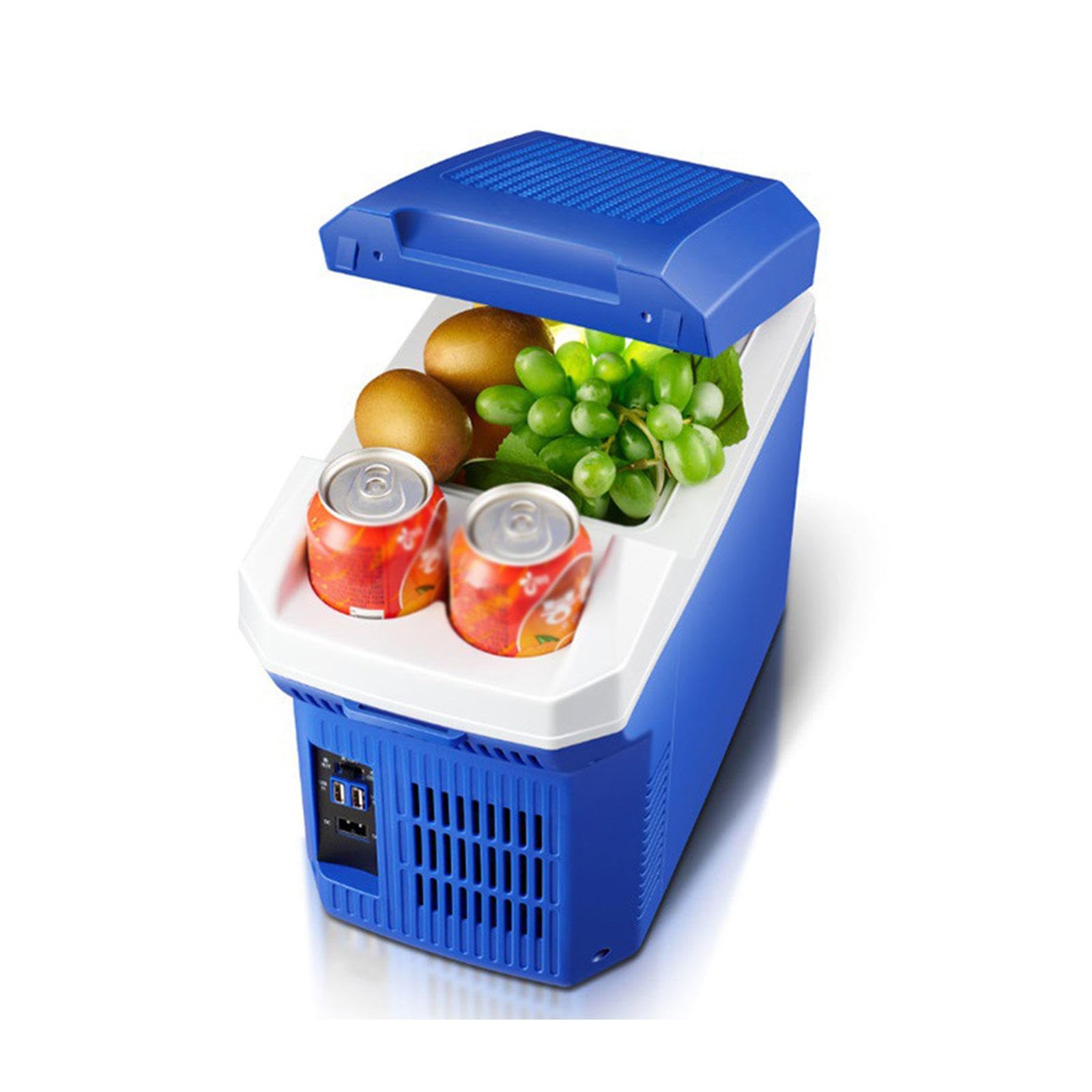 Frigo Riscaldatore Elettrico Portatile Termoelettrico Personale 12 V capacità 8 Litri Mini Frigorifero per Auto 12 V DC E 100-240V AC USB per Bevande, Cibo, Casa, Ufficio E Auto,Blue