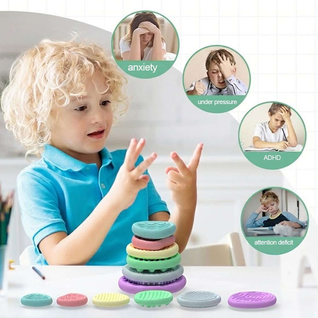 LuyoNova 12 Stück Fidget Toys Sensory Stones Anti Stress Fidget LuyoNova 12 Stück Fidget Toys Sensory Stones Anti Stress Fidget