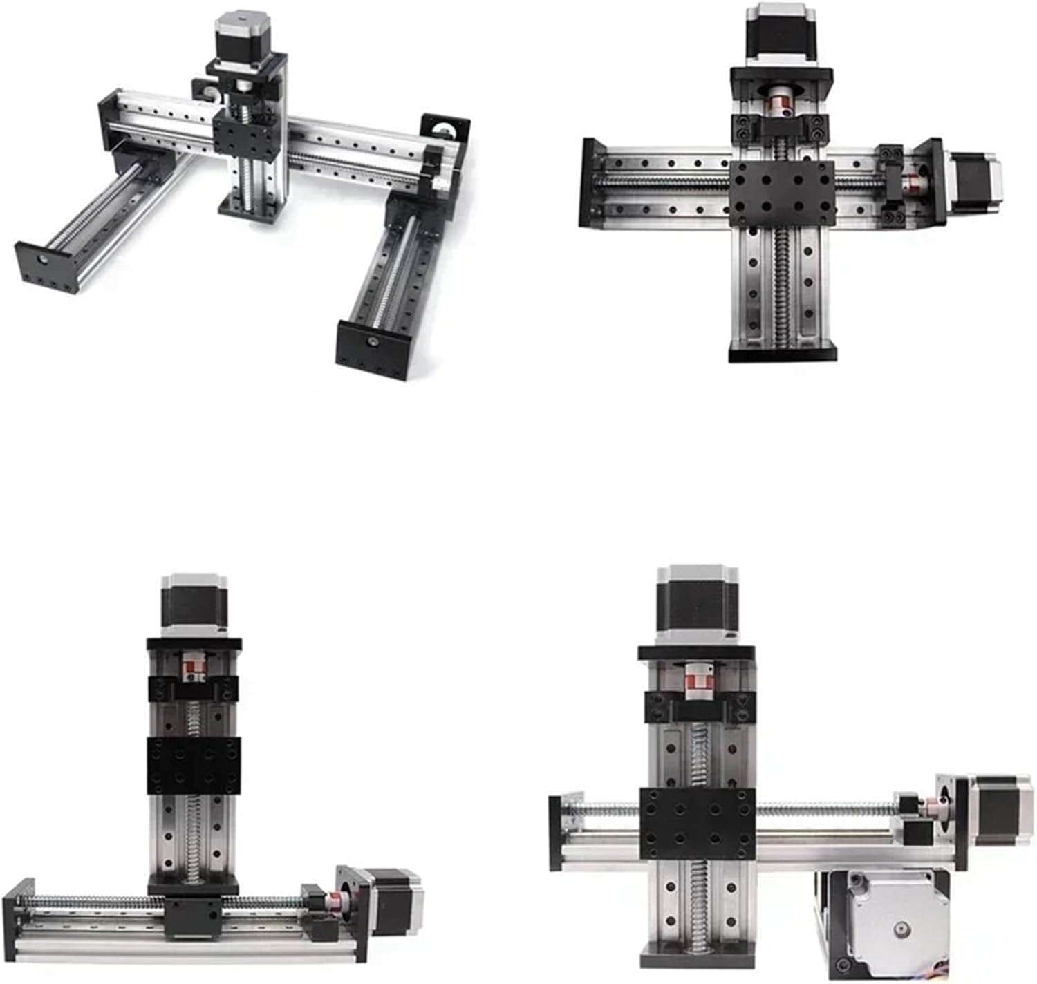 80mm Width Double Rail Sliding Table XYZ Axis CNC Ball Screw Linear Guide Table 4 Sliders 1204/1605/1610 80KG Load