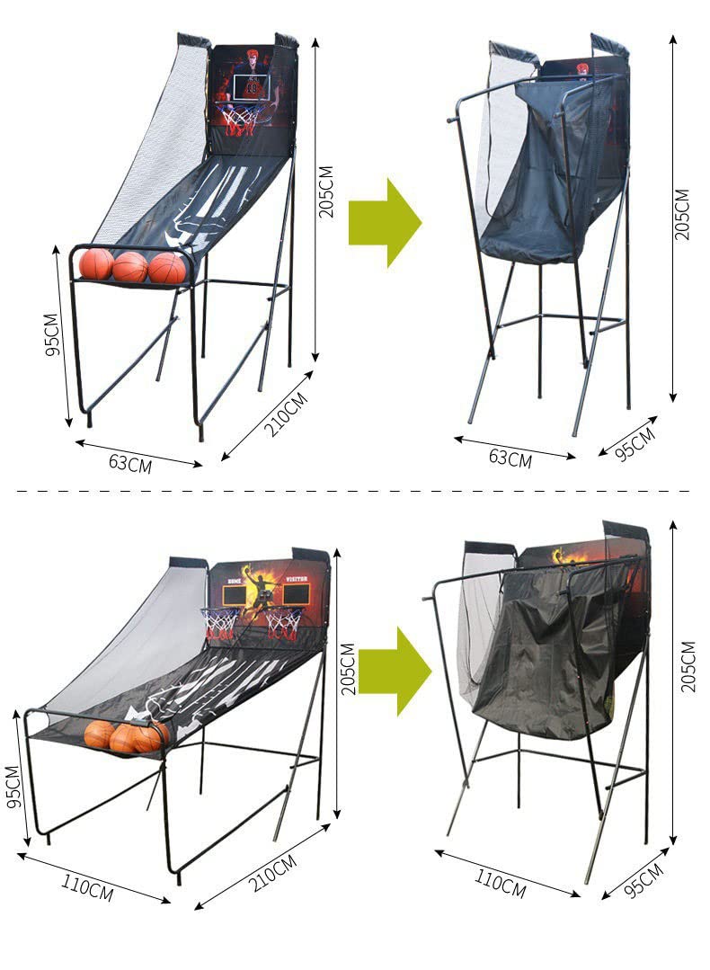 Macchina da tiro Elettronica per Interni con punteggio Automatico Gioco di tiro con Supporto per Pallacanestro Singolo Doppio Adatto per Il Giardino del Cortile (Single)