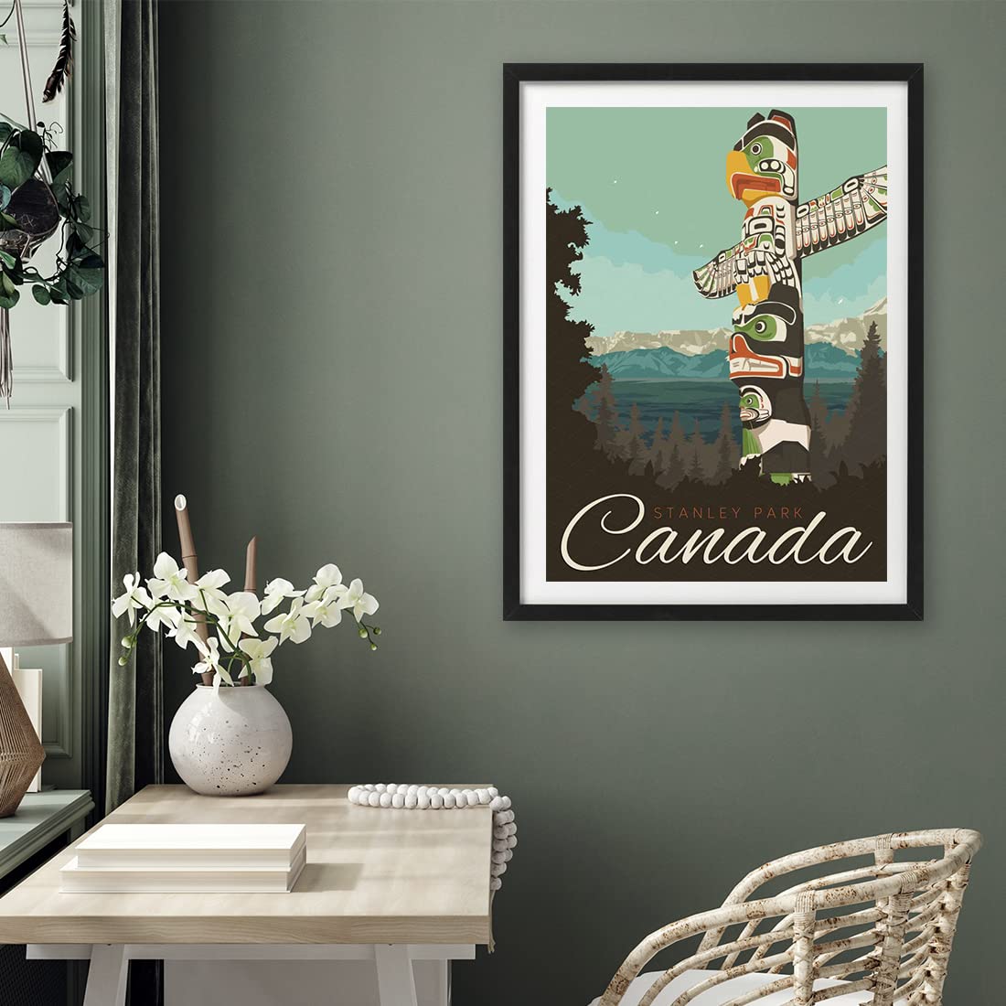 特大サイズ！カナダVancouverバンクーバー風景画♡アート美術品 Amazon｜カナダ バンクーバー スタンレーパーク ビンテージ
