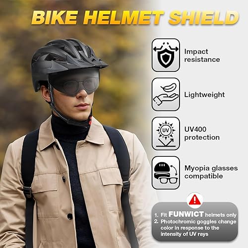 Miniatura 2 de Gafas magnéticas para casco de bicicleta, quitablesdesmontables viseras para el casco de bicicleta de ciclismo FW001