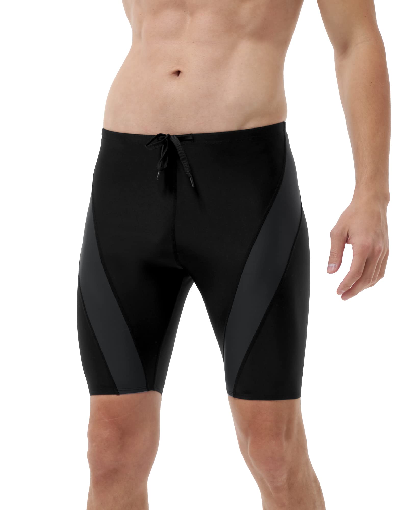 Swim Jammers For Men UPF 50+ Solid Swimming Swimsuit