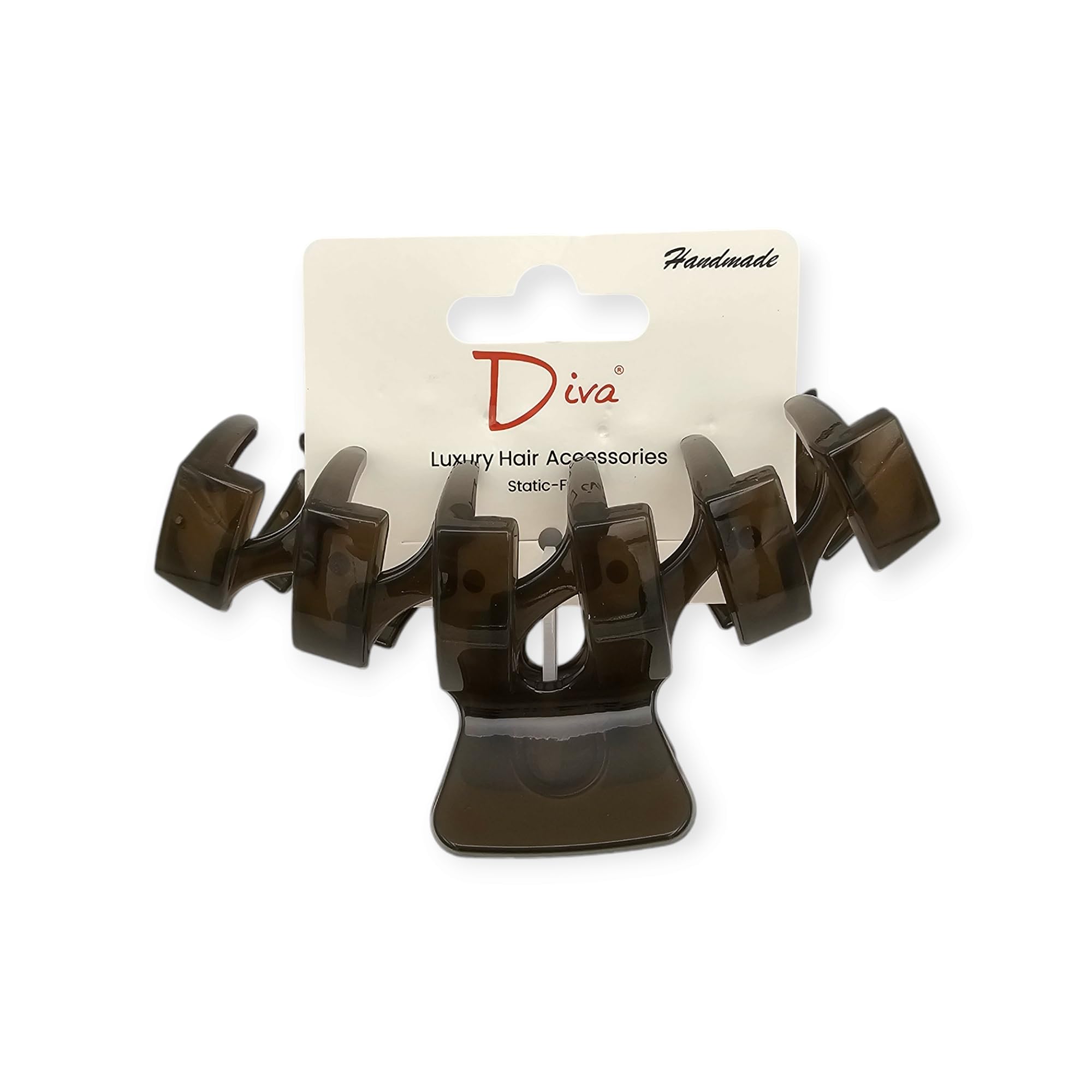 Diva French Grey Lightweight Hair Claw Clips Women 11.5cm/4.53in Daily Versatile Strong Grip Non-Slip Retro Kitsch Style For Thick Hair Cute Girlish Student Friendly