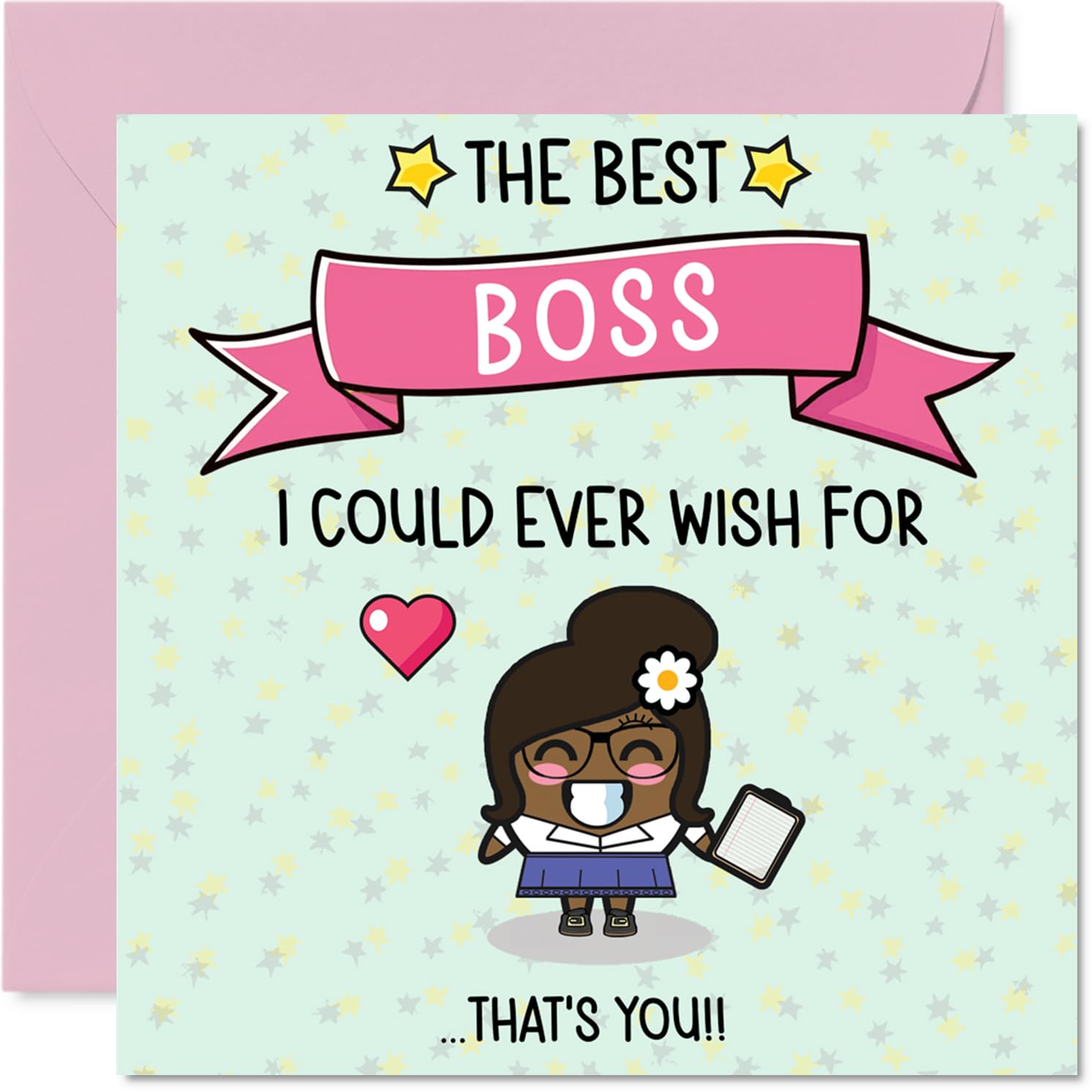 Boss Birthday Card - The Best I Could Ever Wish For - Happy Birthday Card for Boss from Employee Colleague, 145mm Cute Bday Greeting Cards